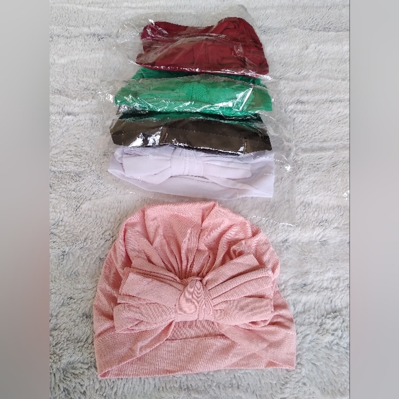 Baby Bowknot Hat Cotton Beanie Hat  Cap Hair bundle - Picture 3 of 6